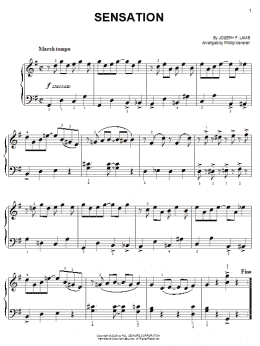 page one of Sensation (arr. Phillip Keveren) (Easy Piano)