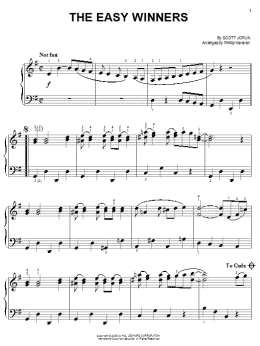 page one of The Easy Winners (arr. Phillip Keveren) (Easy Piano)
