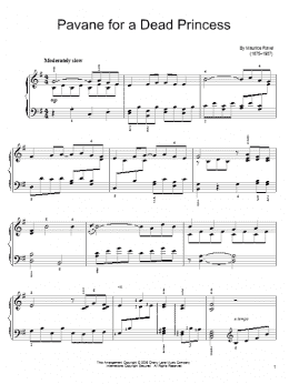 page one of Pavane (For A Dead Princess) (Easy Piano)