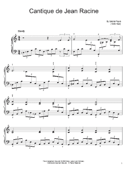 page one of Cantique De Jean Racine (Easy Piano)