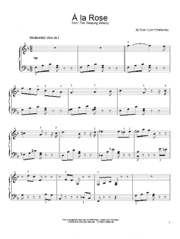 page one of Adagio 'A La Rose' (Easy Piano)