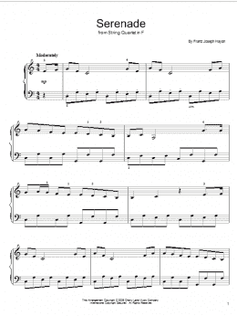 page one of Serenade From String Quartet in F (Easy Piano)