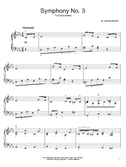 page one of Symphony No. 3, Third Movement Theme (Easy Piano)