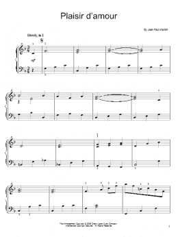 page one of Plaisir d'amour (Easy Piano)