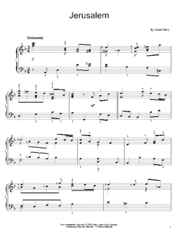 page one of Jerusalem (Easy Piano)