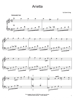 page one of Arietta (Easy Piano)