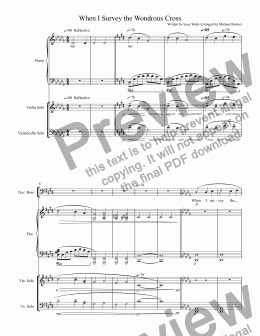 page one of When I Survey the Wondrous Cross Arr. by Michael Booker