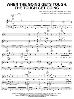 page one of When The Going Gets Tough, The Tough Get Going (Piano, Vocal & Guitar Chords (Right-Hand Melody))