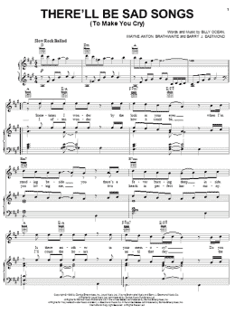 page one of There'll Be Sad Songs (To Make You Cry) (Piano, Vocal & Guitar Chords (Right-Hand Melody))