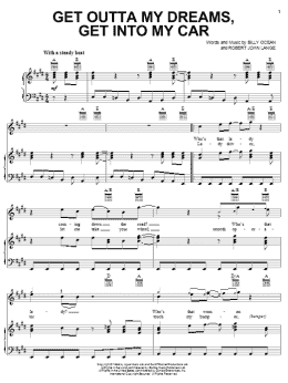 page one of Get Outta My Dreams, Get Into My Car (Piano, Vocal & Guitar Chords (Right-Hand Melody))