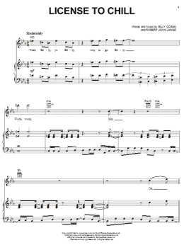 page one of License To Chill (Piano, Vocal & Guitar Chords (Right-Hand Melody))