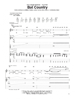 page one of Bat Country (Guitar Tab)
