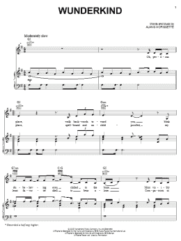page one of Wunderkind (Piano, Vocal & Guitar Chords (Right-Hand Melody))