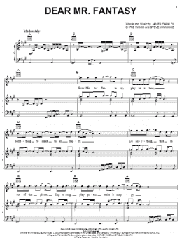 page one of Dear Mr. Fantasy (Piano, Vocal & Guitar Chords (Right-Hand Melody))