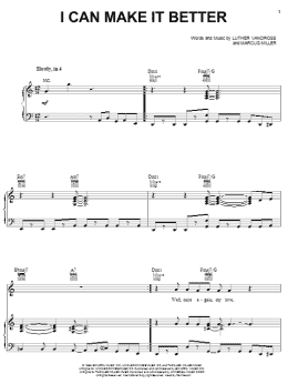 page one of I Can Make It Better (Piano, Vocal & Guitar Chords (Right-Hand Melody))