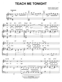 page one of Teach Me Tonight (Piano, Vocal & Guitar Chords (Right-Hand Melody))