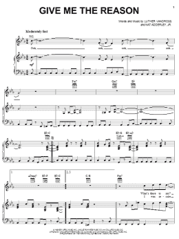page one of Give Me The Reason (Piano, Vocal & Guitar Chords (Right-Hand Melody))