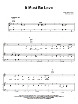page one of It Must Be Love (Piano, Vocal & Guitar Chords (Right-Hand Melody))