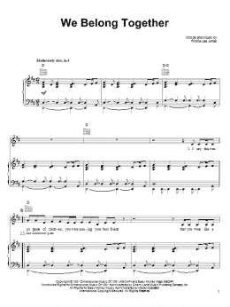 page one of We Belong Together (Piano, Vocal & Guitar Chords (Right-Hand Melody))