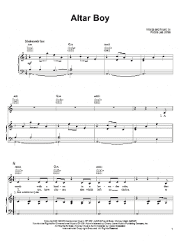 page one of Altar Boy (Piano, Vocal & Guitar Chords (Right-Hand Melody))
