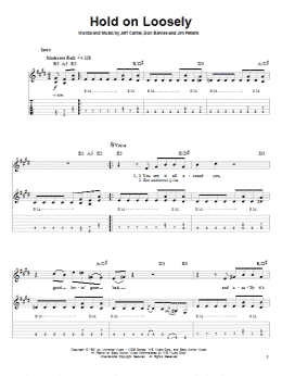 page one of Hold On Loosely (Guitar Tab (Single Guitar))