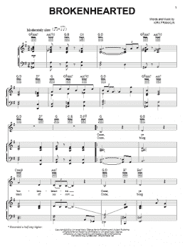page one of Brokenhearted (Piano, Vocal & Guitar Chords (Right-Hand Melody))
