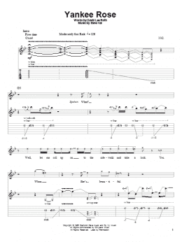 page one of Yankee Rose (Guitar Tab (Single Guitar))