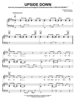 page one of Upside Down (Piano, Vocal & Guitar Chords (Right-Hand Melody))