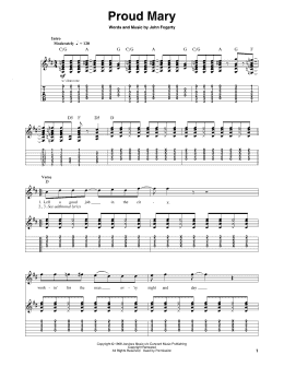 page one of Proud Mary (Guitar Tab (Single Guitar))