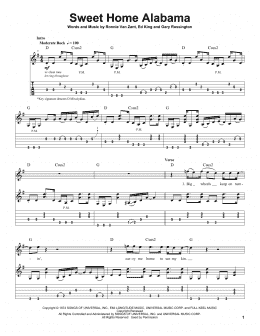page one of Sweet Home Alabama (Guitar Tab (Single Guitar))