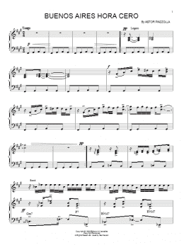 page one of Buenos Aires Hora Cero (Piano Solo)