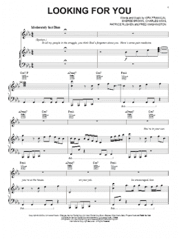 page one of Looking For You (Piano, Vocal & Guitar Chords (Right-Hand Melody))