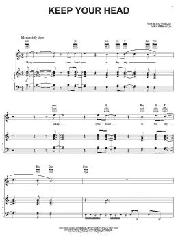 page one of Keep Your Head (Piano, Vocal & Guitar Chords (Right-Hand Melody))