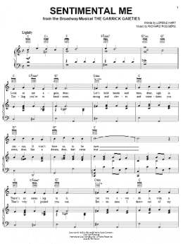 page one of Sentimental Me (Piano, Vocal & Guitar Chords (Right-Hand Melody))