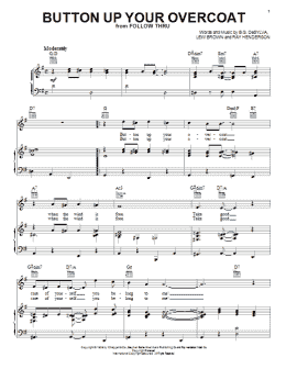 page one of Button Up Your Overcoat (Piano, Vocal & Guitar Chords (Right-Hand Melody))