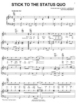 page one of Stick To The Status Quo (Piano, Vocal & Guitar Chords (Right-Hand Melody))