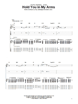 page one of Hold You In My Arms (Guitar Tab)