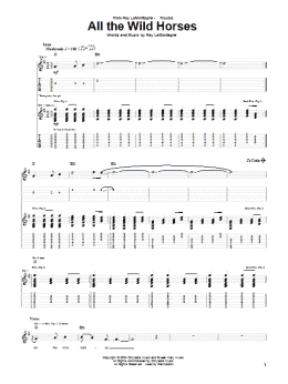 page one of All The Wild Horses (Guitar Tab)