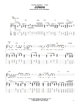 page one of Jolene (Guitar Tab)