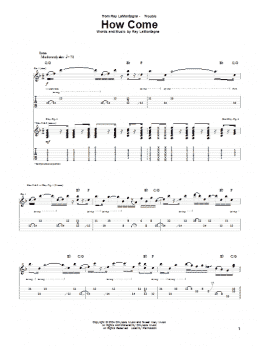page one of How Come (Guitar Tab)