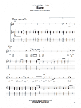 page one of Burn (Guitar Tab)