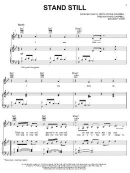 page one of Stand Still (Piano, Vocal & Guitar Chords (Right-Hand Melody))