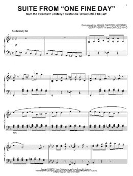 page one of Suite from "One Fine Day" (Piano Solo)