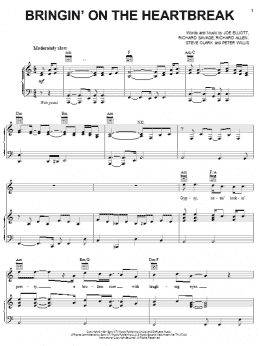 page one of Bringin' On The Heartbreak (Piano, Vocal & Guitar Chords (Right-Hand Melody))