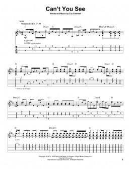 page one of Can't You See (Guitar Tab (Single Guitar))