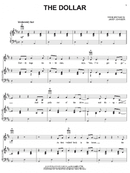 page one of The Dollar (Piano, Vocal & Guitar Chords (Right-Hand Melody))