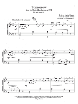 page one of Tomorrow (Educational Piano)