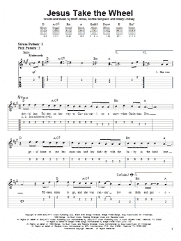 page one of Jesus Take The Wheel (Easy Guitar Tab)