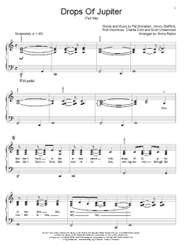 page one of Drops Of Jupiter (Tell Me) (Educational Piano)