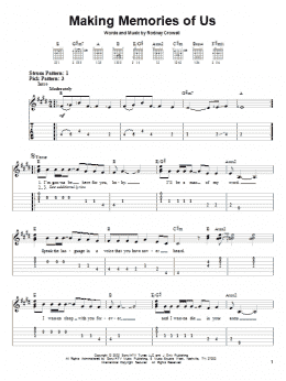page one of Making Memories Of Us (Easy Guitar Tab)